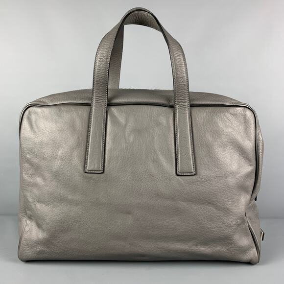 CALVIN KLEIN COLLECTION Grey Leather Travel Bag - Picture 4 of 6